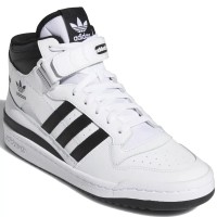 Кроссовки Adidas FORUM 84 High White Black с мехом